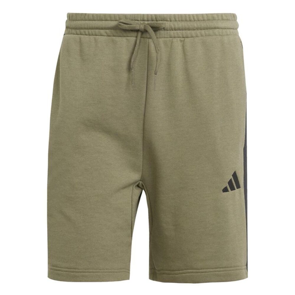 Adidas Mens Essentials French Terry 3 Stripes Shorts / Olive/Black